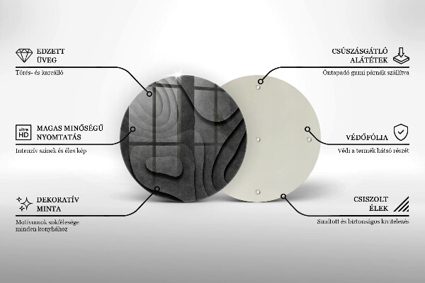 Glass worktop protector 3D stone shapes