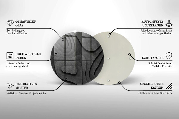 Glass worktop protector 3D stone shapes