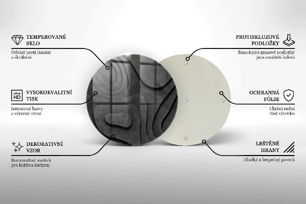 Glass worktop protector 3D stone shapes