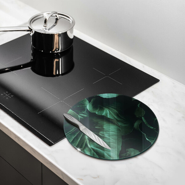 Glass worktop protector Wild dark leaves