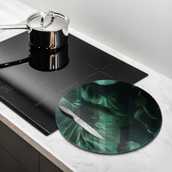 Glass worktop protector Wild dark leaves