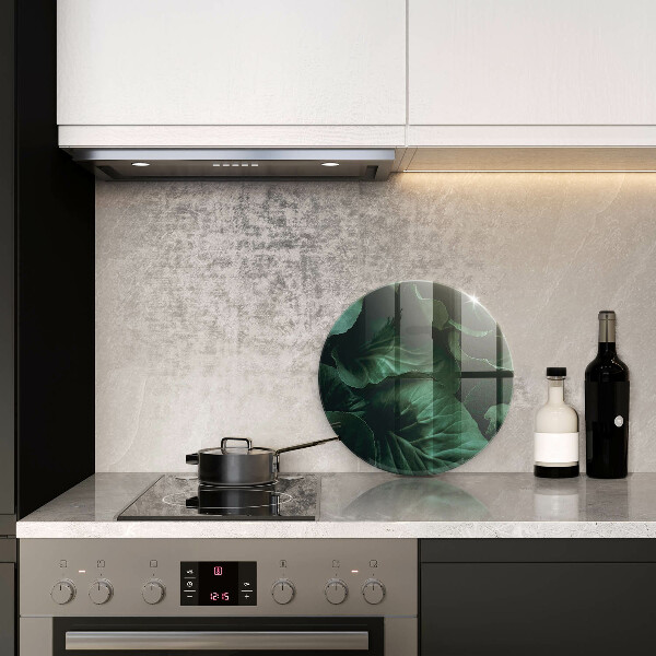 Glass worktop protector Wild dark leaves