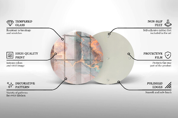 Kitchen worktop protector Marble with gold