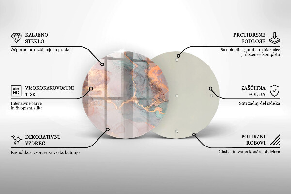 Kitchen worktop protector Marble with gold