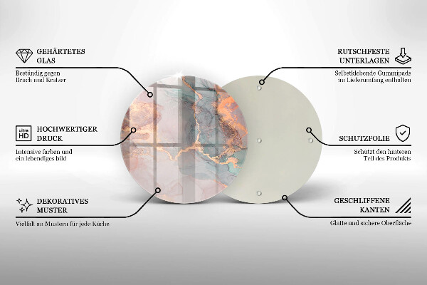 Kitchen worktop protector Marble with gold