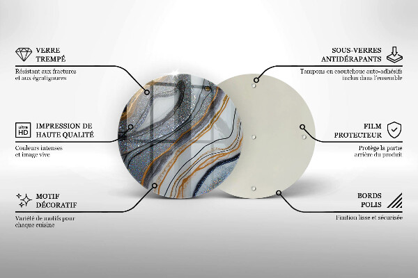 Kitchen worktop protector Rock with gold