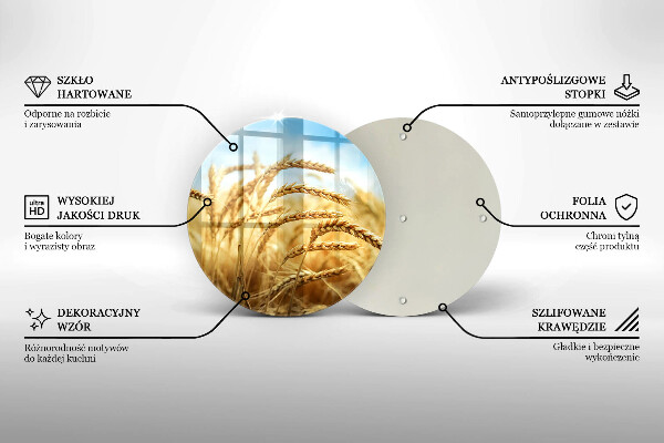 Chopping board glass Cereals in the field