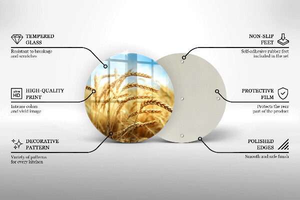 Chopping board glass Cereals in the field
