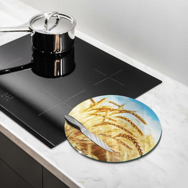 Chopping board glass Cereals in the field