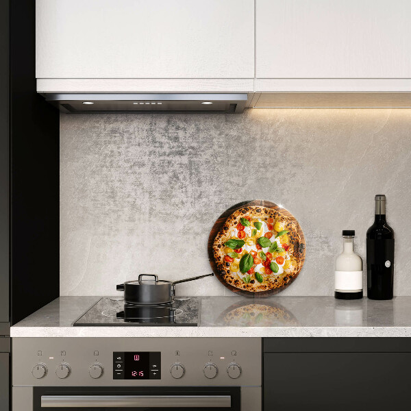 Chopping board glass Italian pizza