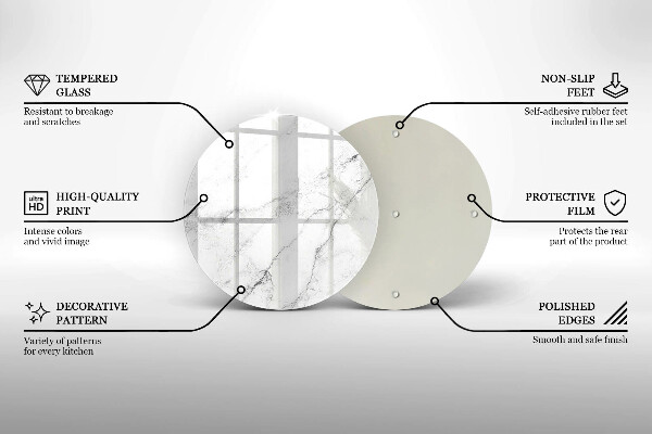 Glass worktop protector Elegant marble texture
