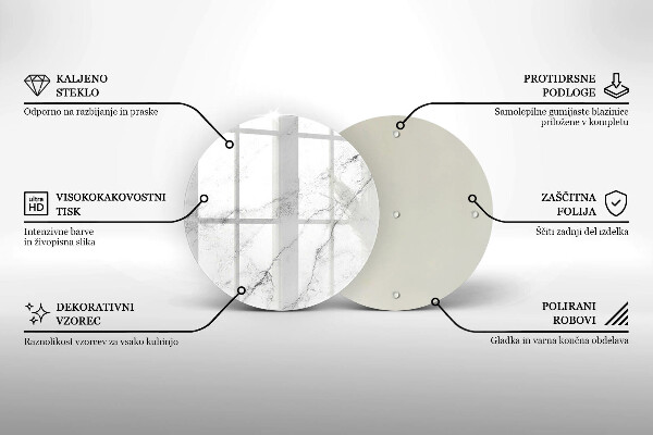 Glass worktop protector Elegant marble texture
