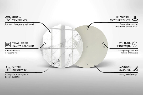 Glass worktop protector Elegant marble texture