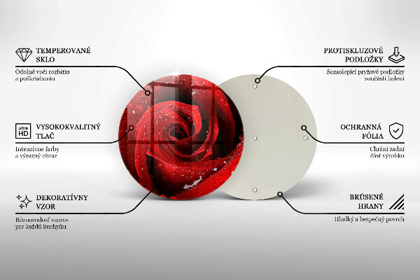 Glass worktop saver Rose flower petals