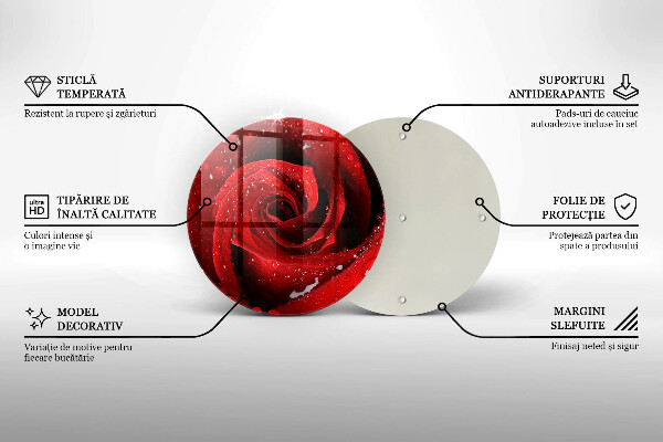 Glass worktop saver Rose flower petals