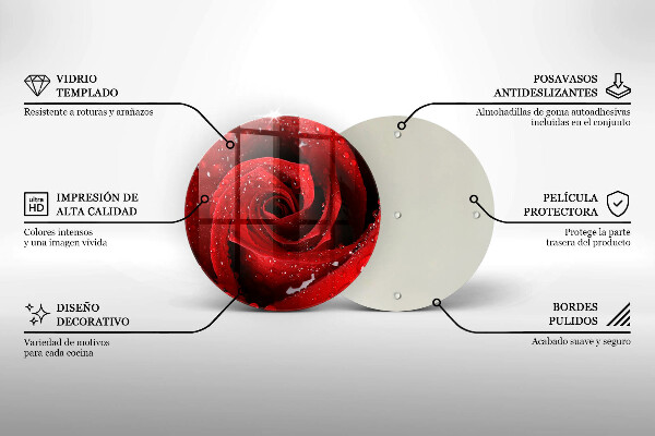 Glass worktop saver Rose flower petals