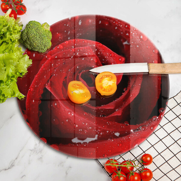 Glass worktop saver Rose flower petals