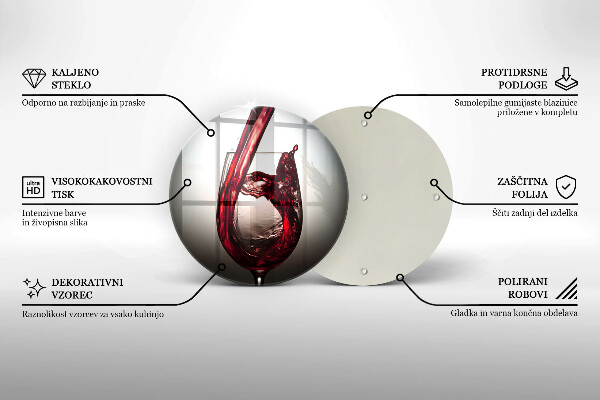 Chopping board Glass and red wine