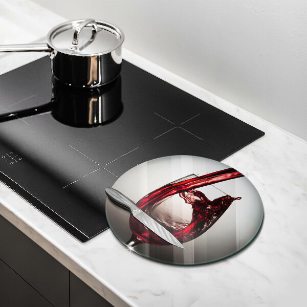 Chopping board Glass and red wine