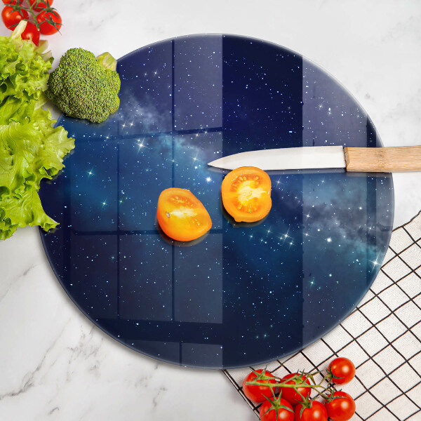 Chopping board glass Space and stars