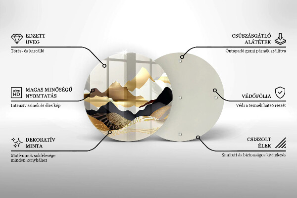 Cutting board Abstraction of golden mountains