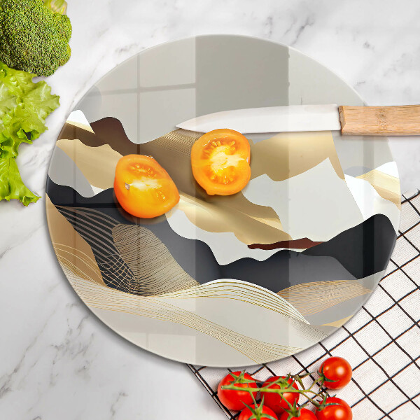 Cutting board Abstraction of golden mountains