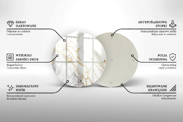 Cutting board Light marble with gold