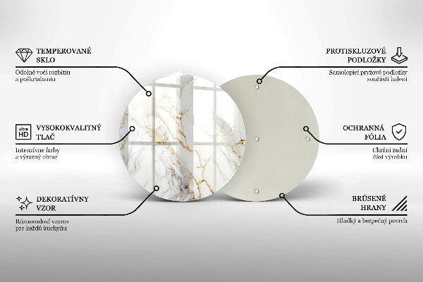 Cutting board Light marble with gold