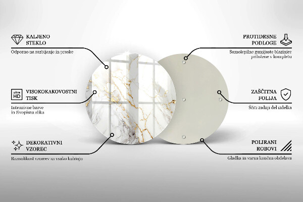 Cutting board Light marble with gold