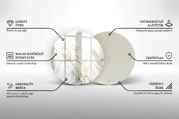 Cutting board Light marble with gold