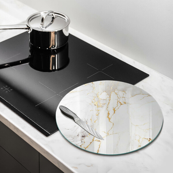 Cutting board Light marble with gold
