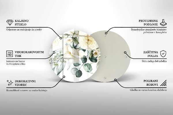 Chopping board Watercolor flowers