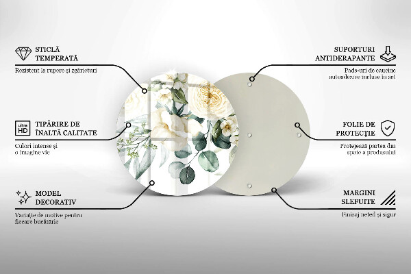 Chopping board Watercolor flowers