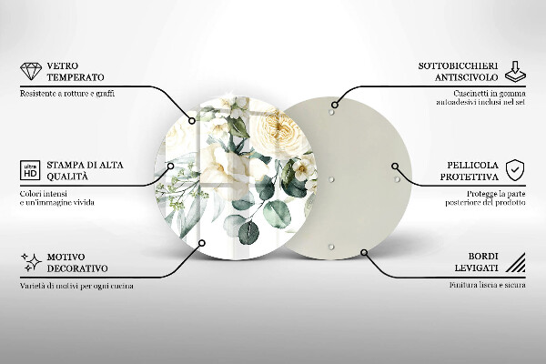 Chopping board Watercolor flowers