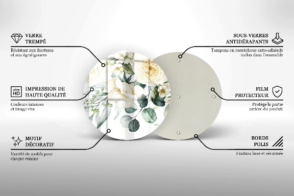 Chopping board Watercolor flowers