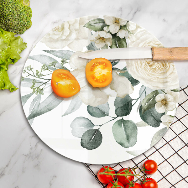 Chopping board Watercolor flowers