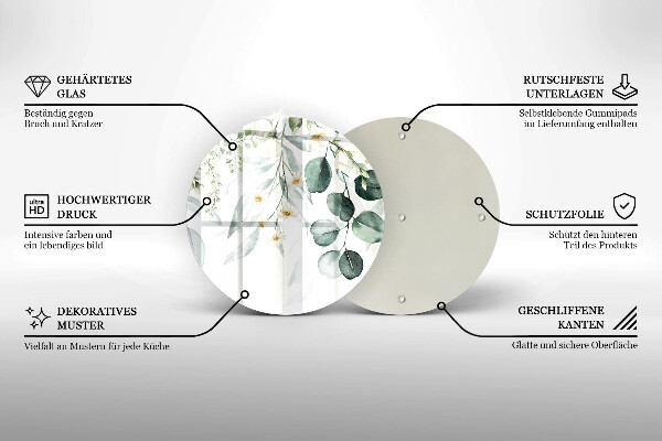 Chopping board Watercolor plants