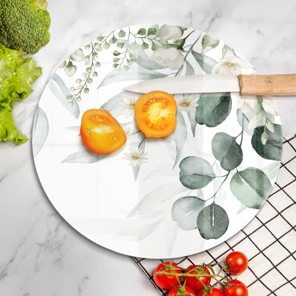 Chopping board Watercolor plants