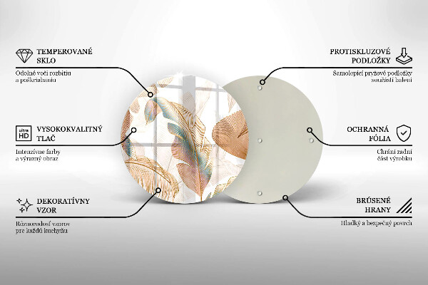 Chopping board Boho feathers and leaves