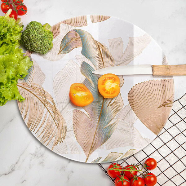 Chopping board Boho feathers and leaves