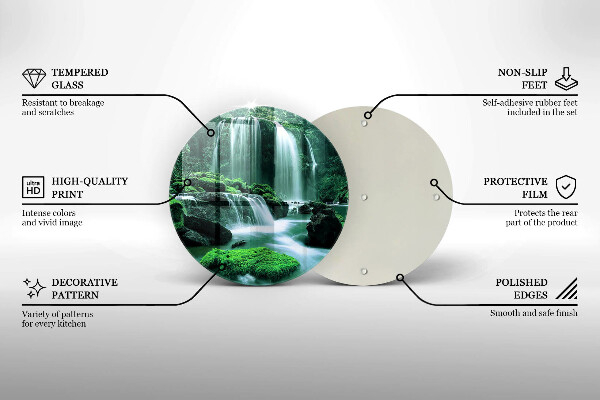 Chopping board Wild waterfall in the jungle