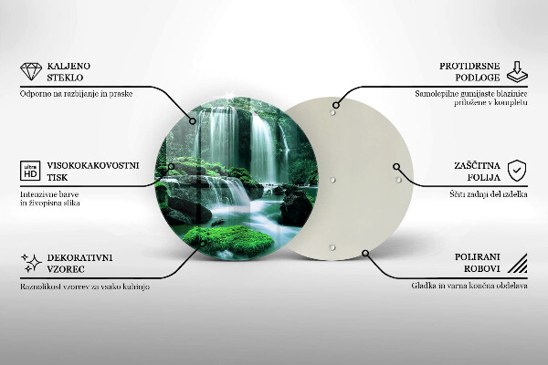 Chopping board Wild waterfall in the jungle