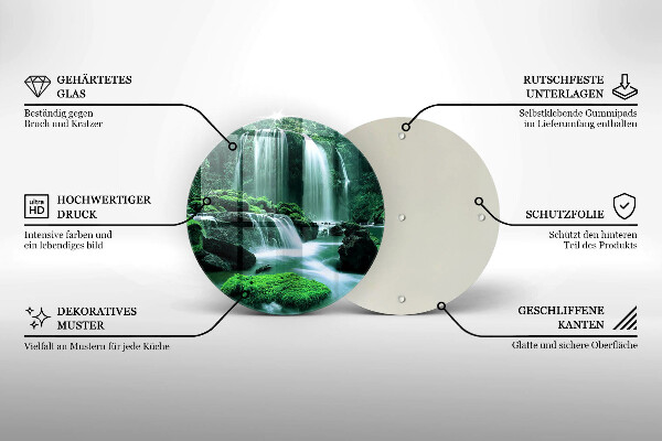 Chopping board Wild waterfall in the jungle