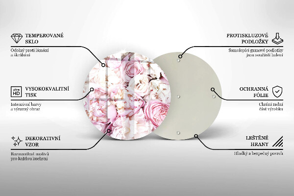 Chopping board Peony bouquet