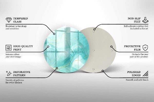 Chopping board Blue-gold abstraction