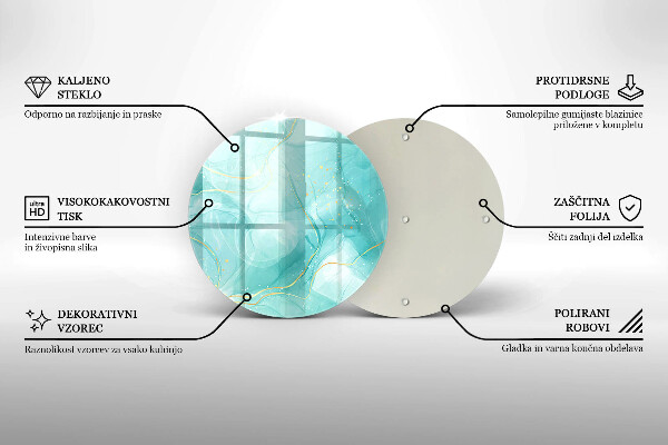 Chopping board Blue-gold abstraction