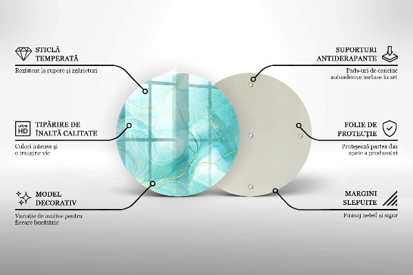 Chopping board Blue-gold abstraction