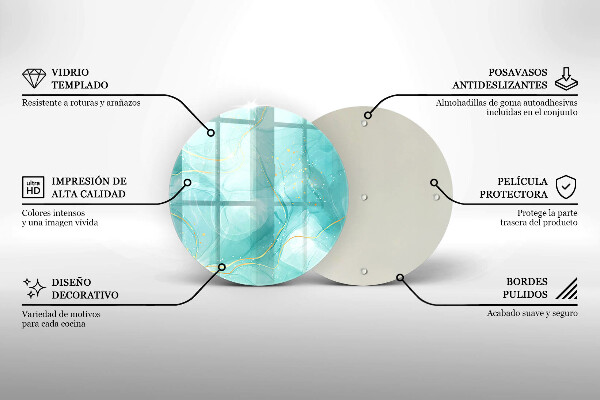 Chopping board Blue-gold abstraction