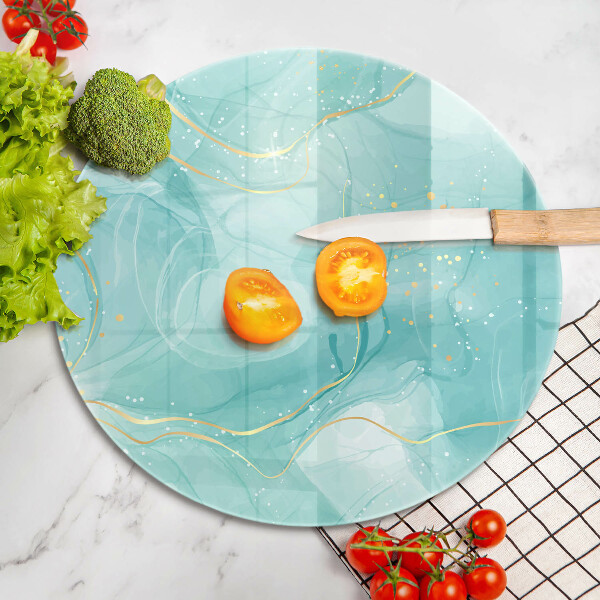 Chopping board Blue-gold abstraction