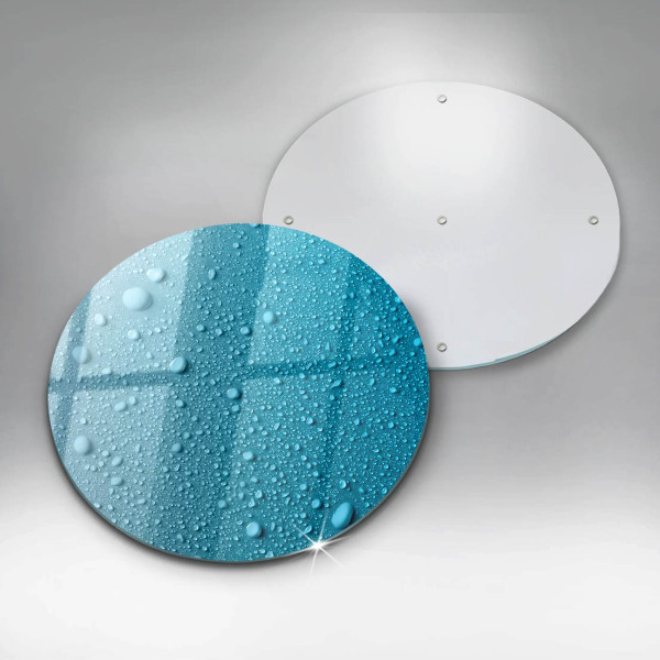 Chopping board glass Drops of water